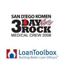 San Diego Komen 3 Day Rock Medical Crew 2008 and Loan Toolbox brand designs by Crittenden Creative, Inc. (CCI) San Diego